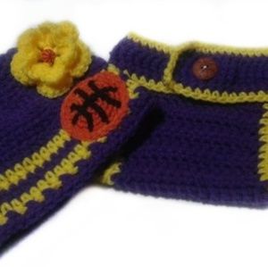 CA Los Angeles Lakers Beanie & Diaper Cover Set